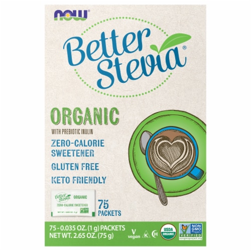 NOW  BetterStevia™ Organic Zero Calorie Sweetener Perspective: front