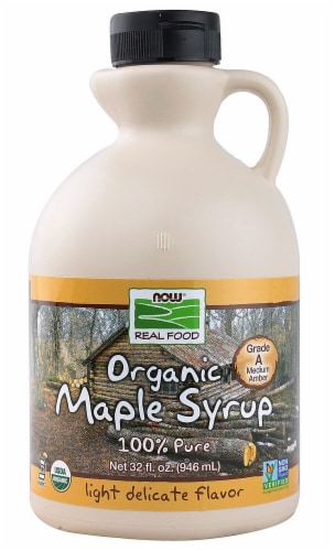 NOW Real Food Organic Grade A Maple Syrup Perspective: front