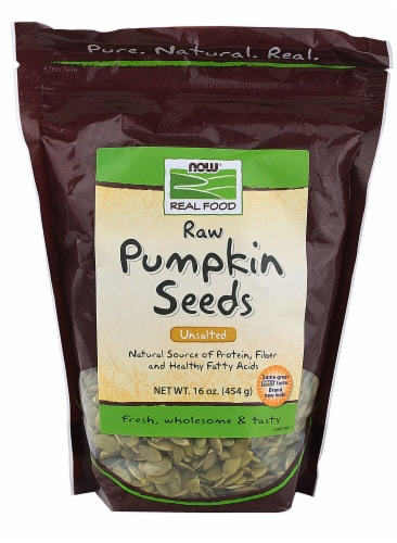 NOW Real Food Raw Pumpkin Seeds Unsalted, 16 oz - Kroger