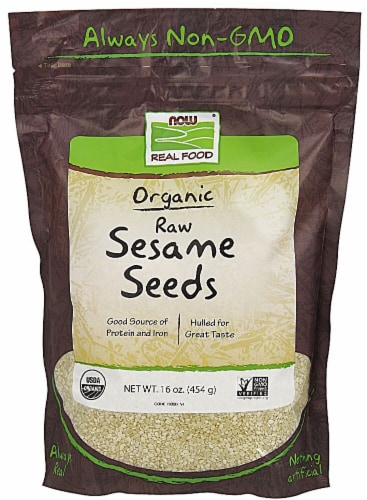 NOW   Real Food Organic Sesame Seeds Perspective: front