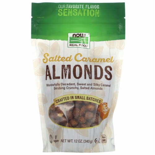 NOW Foods Salted Caramel Almonds Perspective: front