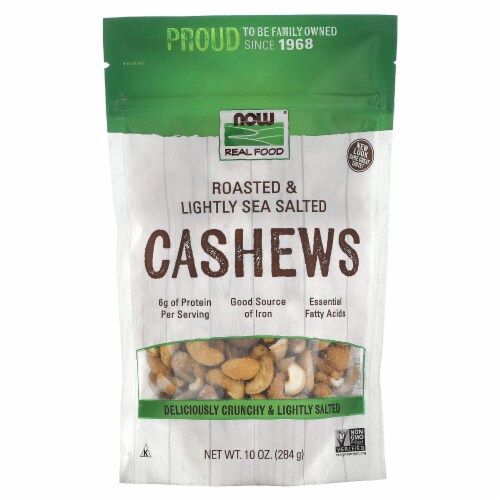 NOW   Real Foods Roasted Cashews Lightly Sea Salted Perspective: front