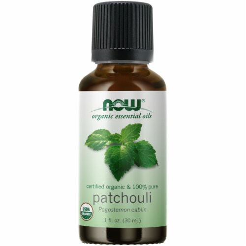 NOW® Organic Patchouli Essential Oil Perspective: front