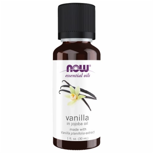 NOW® Essential Oils Vanilla in Jojoba Oil Perspective: front