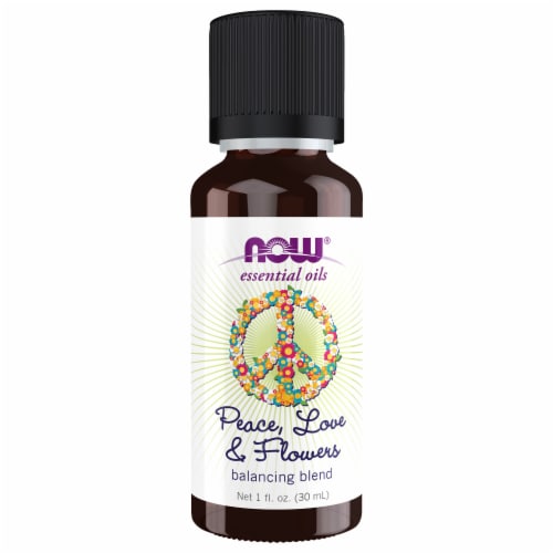 NOW® Essential Oils Peace Love & Flowers Balancing Blend Perspective: front