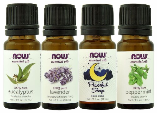 NOW® Let There Be Peace & Quiet Relaxing Essential Oils Kit Perspective: front