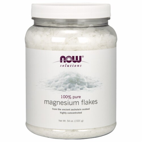 NOW® Magnesium Flakes Perspective: front
