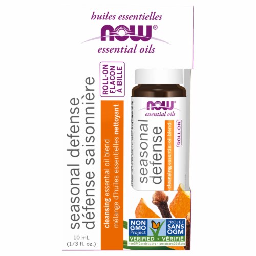 NOW® Seasonal Defense Cleansing Roll-On Essential Oilm Blend Perspective: front