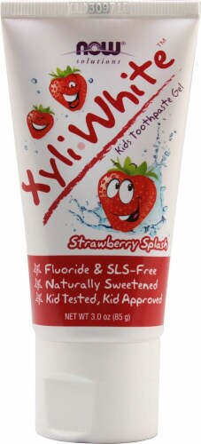 NOW®    XyliWhite™ Kids Toothpaste Gel   Strawberry Splash Perspective: front