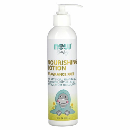 NOW Foods Baby Nourishing Lotion Fragrance Free - 8 fl oz (237 ml) Perspective: front