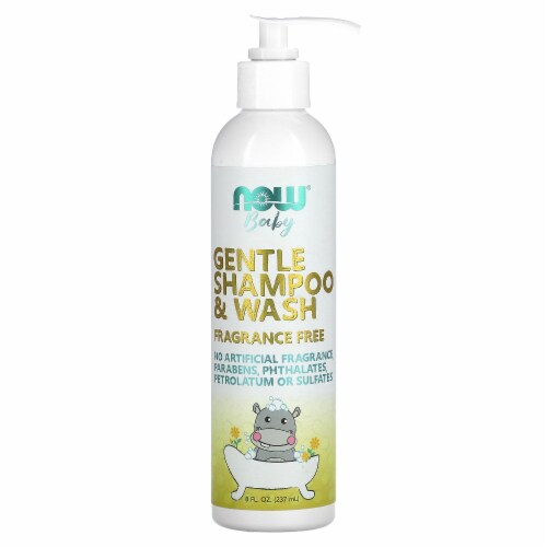 NOW Baby, Gentle Shampoo & Wash, Fragrance Free with No Artificial Fragrance, Parabens, Perspective: front