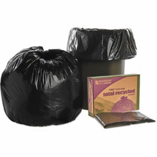 Ability One 3862290 30 x 39 in. Recycled Trash Can Liners, Black & Brown Perspective: front