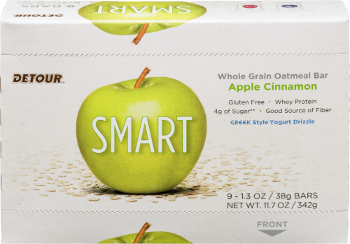 Detour Smart Apple Cinnamon Whey Protein Bars Perspective: front