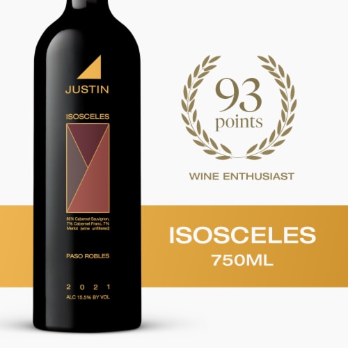 Justin Isosceles  California Red Wine Perspective: front
