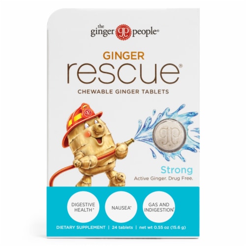 The Ginger People Ginger Rescue Chewable Ginger Tablets Perspective: front
