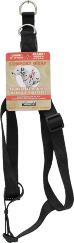 Alliance Comfort Wrap Adjustable Black Harness for Large Dogs Perspective: front