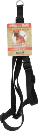 Alliance Comfort Wrap Adjustable Black Harness for Medium Dogs Perspective: front