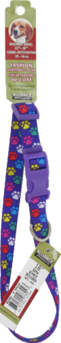 Alliance Purple Paws Small/Medium Dog Collar Perspective: front