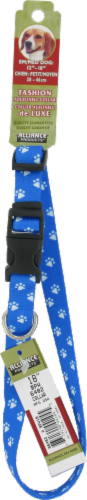 Allicance Blue Paw Print Small Dog Collar Perspective: front