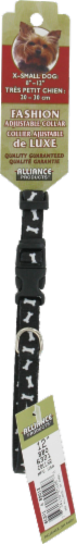 Alliance Black Bones Extra Small Dog Collar Perspective: front