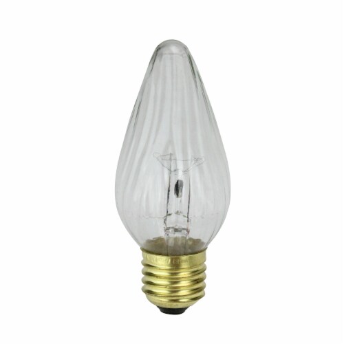 Vickerman Pack of 25 Transparent Clear Flame E26 Base Replacement F15 Light Bulbs 40W Perspective: front