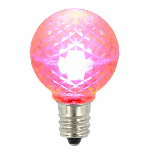 Vickerman Pack of 25 LED G30 Pink Replacement Christmas Light Bulbs 2 Perspective: front