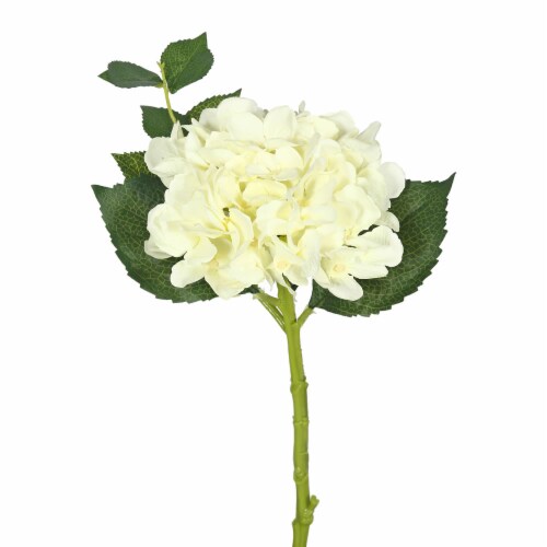 Vickerman FA173701 Short Hydrangea X2-Cream Floral Stem Perspective: front