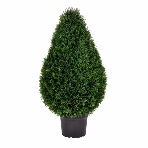 Vickerman TP171636 UV CedarTeardrop Shaped Everyday Topiary in Pot - 36 in. Perspective: front