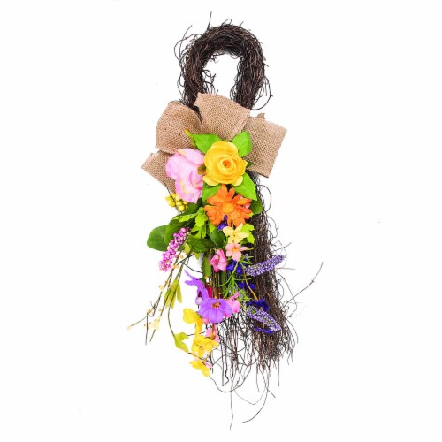 28  Bright Mixed Floral Teardrop - FG180401 Perspective: front