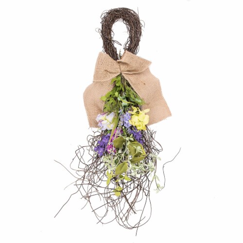 28  Mixed Greenery Floral Teardrop - FG180501 Perspective: front