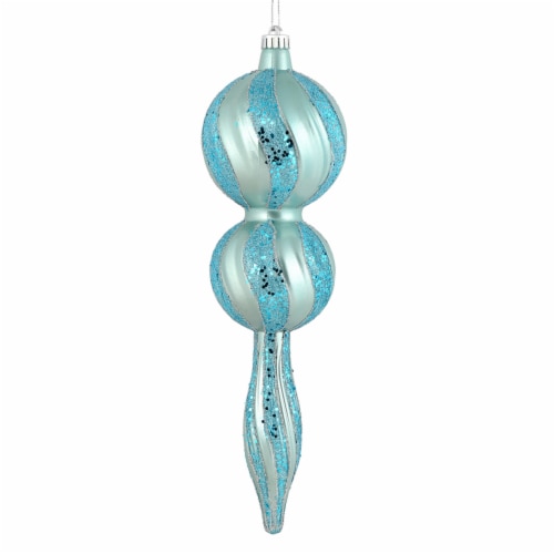 16.5  Baby Blue Candy Glitter Finial Perspective: front
