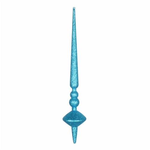 18  Turquoise Glitter Cupola Finial 2/Ba Perspective: front
