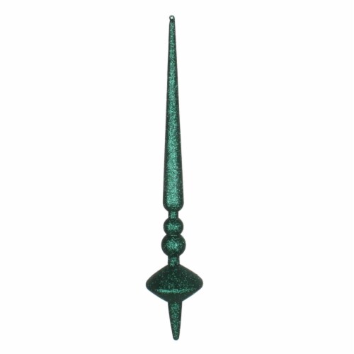 18  Emerald Glitter Cupola Finial 2/Bag Perspective: front