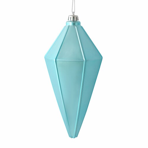 7  Baby Blue Shiny Lantern Ornament 4/Ba - M183032S Perspective: front