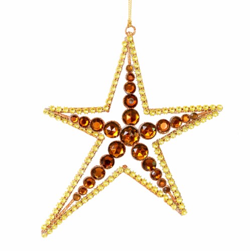 6  Mocha Jewel Metal Sea Star Orn 3/Bag Perspective: front
