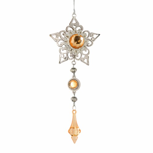 6.5  Rose Gold Metal Star Dangle Orn 2Bg Perspective: front