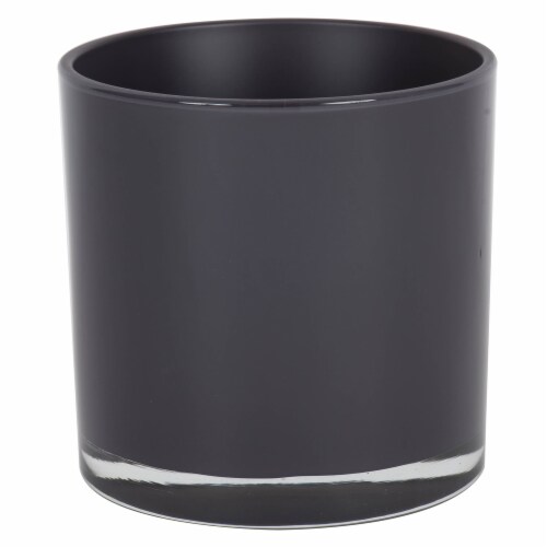 6  Black Painted Round Glass Container - LG180517 Perspective: front