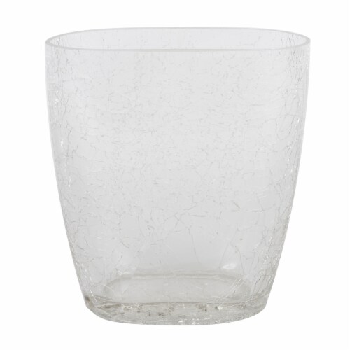 8.6  Clear Crackle Glass Oval Vase - LG181400 Perspective: front