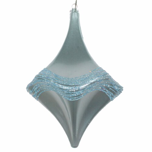 8  Baby Blue Candy Glitter Drop Ornament - MT194032D Perspective: front