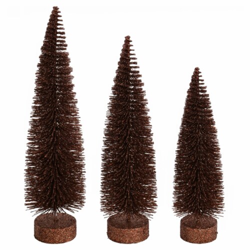 12 -14 -16  Chocolate Glitter Tree 3/Set Perspective: front