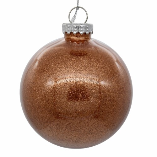 3  Rose Gold Glitter Clear Ball 12/Bag Perspective: front