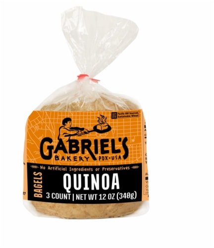 Gabriel's Bakery Quinoa Bagels Perspective: front