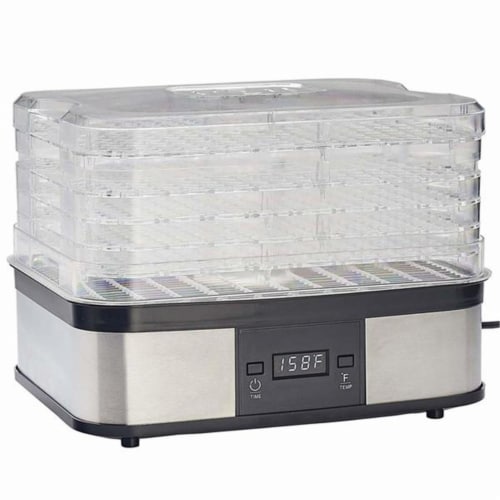 Lem Products 6015129 3.5 sq. ft.Lem 5 Trays Food Dehydrator, Silver & Black Perspective: front