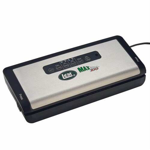 LEM MaxVac 100 Compact Vacuum Sealer with 10 Quart Bags and 10 Gallon Bags 1379 Perspective: front