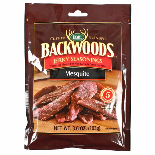 LEM 9007239 3.65 oz Backwoods Mesquite Jerky Seasoning - Case of 6 Perspective: front