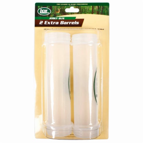 LEM 2 Piece 9 1/8 Extra Barrels for Jerky Cannon Holds 3/4 lbs of Meat 555A Perspective: front