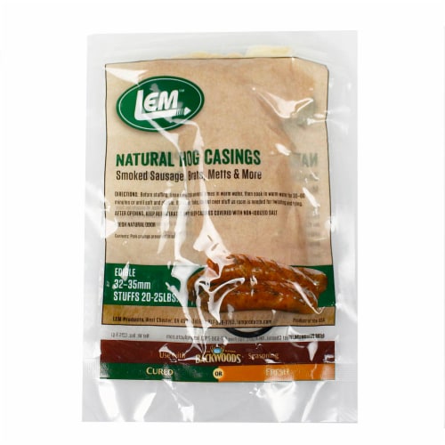 LEM 9007280 8 oz Bagged Hog Sausage Casings, Pack of 6 Perspective: front