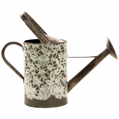 Heritage Lace VG-003 17 x 14 in. Vintage Garden Watering Can - Metal Lace Perspective: front