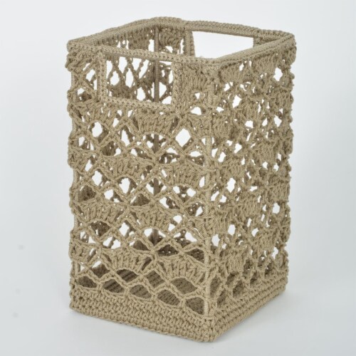 Heritage Lace MC-1125TN Mode Crochet Basket, Tan - 9 x 5.5 x 5.5 in. Perspective: front