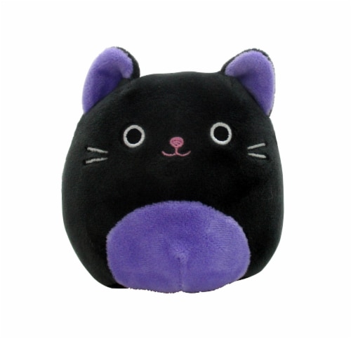 Squishmallows Black & Purple Cat Plush Perspective: front